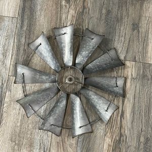 Small galvanized windmill